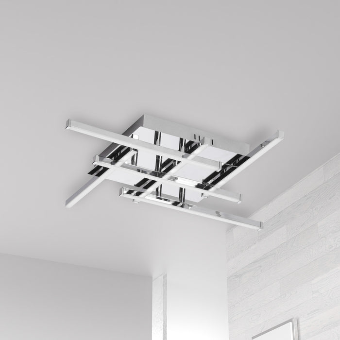 Dainolite Summit LED Flush Mount 20w Polished Chrome White Acrylic Diffuser Lamp