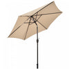 Costway 9Ft Outdoor Market Patio Table Umbrella Push Button Tilt Crank Lift Beige