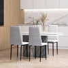 HOMCOM Dining Chairs Set of 4, Linen Fabric Upholstered Accent Chairs White
