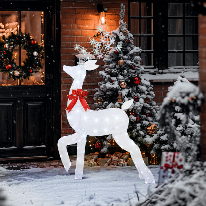 Outsunny 4.3FT Lighted Christmas Reindeer, Lighted Christmas Decoration