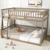 Ethan Full XL over Queen Bunk Bed with Ladder and Guardrails,Walnut Queen Bed | Lit superpose Ethan Full XL sur Queen avec echelle et barrieres de securite, noyer