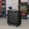 Homcom 7 Drawer Tool Chest Mobile Lockable Toolbox With Handle And Wheels|Homcom Coffre A Outils 7 Tiroirs Boite A Outils Mobile Et Verrouillable Avec Poignee Et Roues