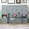 Joyce Closet Queen Murphy Bed With Drawers And Shelves - Grey | Lit Escamotable Joyce Format Queen Avec Tiroirs Et Etageres - Gris