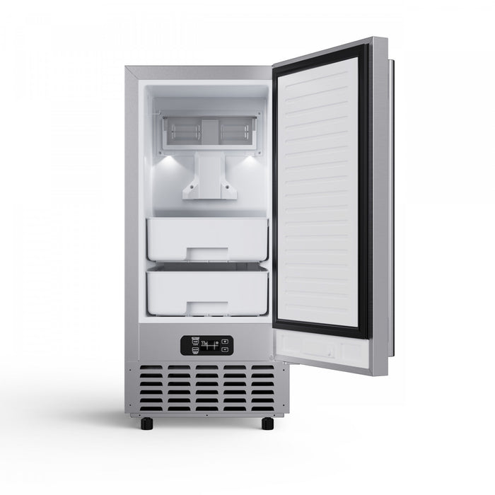 Forno Cristallo 15 Inch Freestanding/Undercounter Ice maker, 66.1 lbs, Stainless Steel - FIMBI7307-15S Ice Maker