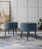 Bailey Mid-Century Modern Upholstered Accent Ottoman in Blue - Set of 2 | Lot de 2 poufs d’appoint Bailey style milieu du siecle moderne, rembourres, bleu