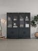 Jodie Mid-Century Modern 31" Bookcase Cabinet in Charcoal Gray (6-Shelf) - Set of 2 | Armoire bibliotheque Jodie style mi-siecle moderne 79 cm en gris charbon (6 etageres) – Lot de 2