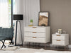 Rockefeller Mid-Century Modern 2-Piece Dresser Set in Off White | Ensemble de commode 2 pieces Rockefeller style mid-century moderne en blanc casse