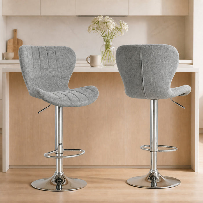 HOMCOM Swivel Adjustable Counter Height Bar Stools Set of 2 with Footrest