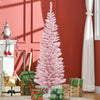 Homcom Pencil Christmas Tree, Slim Xmas Tree With Realistic Branches|Homcom Arbre De Noel, Arbre De Noel Fin Avec Branches Realistes