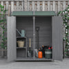 Outsunny 54.75''x29.5''x63'' Garden Storage Shed Asphalt Roof Wooden Timber Double Door Utility Stor|Outsunny Abri De Jardin Avec Etagere Et Fixations Fixes, Vert Et Gris