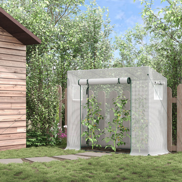 Outsunny 6.6' X 2.5' X 4.9' Walk-in Garden Greenhouse Patio Hot House, Plants Flowers Herbs Tomato Grow W/ Steel Frame Door Window Balcony Patio