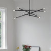 Dainolite Wand 8 Light Chandelier Small Matte Black Lamp|Petit lustre Wand de Dainolite avec fini noir mat et 8 ampoules