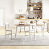Dining Chairs Set of 2, Kitchen Chair with Slat Back, Pine Wood White