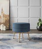 Bailey Mid-Century Modern Upholstered Accent Ottoman in Blue | Bailey Pouf d’Appoint Rembourre Style Mid-Century Moderne en Bleu