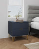 Dumbo Modern 20" Fluted Nightstand in Midnight Blue (2-Drawer) | Table de nuit moderne Dumbo 20" a cannelures, bleu minuit (2 tiroirs)
