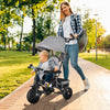 Qaba Toddler Tricycle, 6 In 1 Baby Bike Stroller With Foldable Canopy, Storage Basket, 5-point Safet|Qaba Tricycle Pour Tout-petits, Poussette De Velo 2 En 1 Pour Bebe Avec Auvent Pliable, Panier De Ra