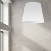 Dainolite Oversized Drum 1 Light Pendant tapered Drum XLarge White Shade Lamp|Très grand luminaire suspendu de Dainolite avec très grand abat-jour cylindrique effilé blanc et 1 ampoule