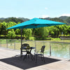 Costway 10x10 ft Patio Offset Cantilever Umbrella Aluminum 360° Rotation Tilt Turquoise