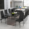 HOMCOM Dining Chairs Set of 6, Faux Leather Side Chairs with High Black