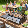 Outsunny Propane Gas Grill with 3 Main Burners, 8530 BTU Outdoor BBQ Grill Cart with Non-Stick Griddle and Lid for Camping Picnic Garden Party Festival, Black