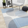 Forte Blue Grey White Half-Circles Geometric Area Rug - 7'9" x 10'6"|Carpette Forte bleue, grise et blanche à motif géométrique de demi-cercles - 7 pi 9 po x 10 pi 6 po