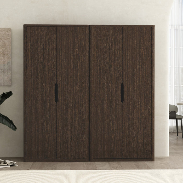 Rivington Modern 38\" Bookcase Cabinet in Walnut - Set of 2