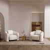 Sylvia Modern Glam Tweed Lounge Chair in Ivory - Set of 2 | Fauteuil lounge Sylvia en tweed moderne et glamour ivoire - Lot de 2