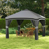 Outsunny 10' X 10' Pop Up Canopy Foldable Party Tent With Nettings, Grey|Outsunny 10' X 10' Tente De Fete Pliable Pop Up Canopy Avec Filets, Grise
