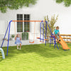 Outsunny 4 In 1 Metal Swing Set With Double Swings, Glider, Slide, Ladder, Kids Swing Set For Backya|Outsunny 4 En 1 Metal Swing Set Avec Double Balancoire, Planeur, Toboggan, Echelle, Kids Swing Set P