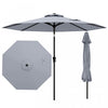 Costway Patio Umbrella with Push Button Tilt, Crank Handle, 8 Sturdy Ribs for Patio, Garden Gray