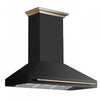 Forno Aria 48 Inch Wall-Mounted Black Range Hood-FRHWM5095-48BLK | Hotte de cuisiniere murale Aria de 48 po, noir-FRHWM5095-48BLK