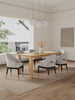 Carrington and Rockaway Modern Industry Chic 7-Piece Dining Set in Light Gray and Natural | Ensemble de salle a manger moderne industriel chic Carrington et Rockaway 7 pieces, gris clair et naturel