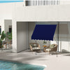 Outsunny 6.5' X 4' Retractable Awning, Freestanding & Non-screw, Blue|Outsunny Auvent Retractable 6.5' X 4', Autoportant Et Sans Vis, Bleu