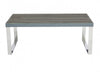 Sylph Coffee Table, Faux Wood & Stainless Steel