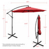 Costway 10 FT Patio Offset Umbrella w/8 Ribs Cross Base Tilt Claret