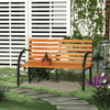 Outsunny 48"l Garden Bench Outdoor Patio 2-person Wooden Seat Chair