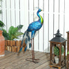 Outsunny Peacock Garden Statue, 32.7" Standing Steel Lawn Ornament