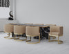 Aura Modern Velvet Metal Dining Chair in Sand - Set of 2 | Chaise de salle a manger moderne en velours et metal Aura couleur sable - Lot de 2