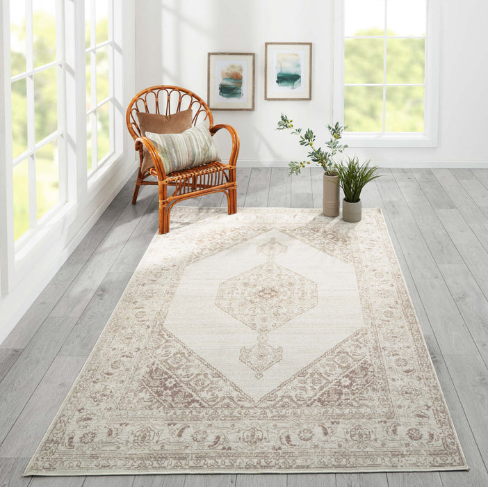 Maude Traditional 9'3\" x 11'10\" Area Rug in Brown Indoor Area Rug