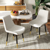 HOMCOM Dining Chairs Set of 2, PU Leather Upholstered Kitchen Chair, Cream