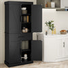 HOMCOM 72" Tall Kitchen Pantry Storage Cabinet with Barn Doors, Black