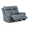Bellamy 58 in. Leather Match Power Reclining Loveseat with Adjustable Headrest and USB - Blue | Causeuse inclinable electrique Bellamy de 58 po en cuir assorti avec appuie-tete ajustable et USB - Bleu