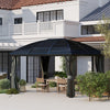 Outsunny 10' X 13' Hardtop Gazebo With Mesh Nettings, Dark Grey