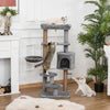 Pawhut Cat Tree, 47 Inches Multi-level Cat Tower With Scratching Post, Hammock, Cat Condo, Perch, To|Pawhut Arbre A Chat, Tour A Chat A Plusieurs Niveaux De 47 Po Avec Griffoir, Hamac, Condo Pour Chat,