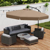 Costway 10 FT Offset Hanging Umbrella Patio Cantilever Umbrella with Cover Brown