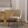 Gracie Modern Metal Vegan Leather Dining Chair in Tan and Black Armoire | Chaise de salle a manger moderne Gracie en metal et cuir vegetalien, coloris beige et noir