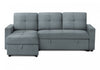Sleeper Sofa, 90" Length, Convertible Sofa Bed, Storage Chaise, Light Blue Fabric Sleeper Sofa | Canape Lit, 90" Longueur, Canape-Lit Convertible, Chaise De Rangement, Tissu Bleu Clair