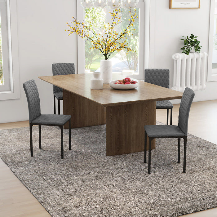 HOMCOM Dining Chairs Set of 4, Upholstered Faux Leather Accent Chairs