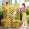 Outsunny Outdoor Privacy Screen With 4 Planters And 3 Hinged Privacy Panels