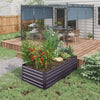 Outsunny Raised Garden Bed, 71" X 35" X 23" Galvanized Steel Planters For Outdoor Plants With Multi-|Outsunny Jardiniere Surelevee En Metal Avec Tiges Renforcees, Gris